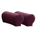 2Pcs Stretch Armrest Slip-Covers Sofa Arms Protectors Purple +10 Twist Pins