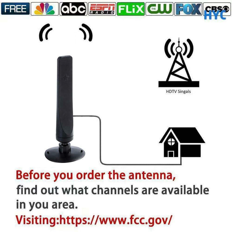3.0M Mini DVB-T2 1080P Indoor Digital HDTV Antenna Signal Receiver Amplifier