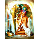 Lady Elephant Diamond Painting 5D DIY Full Round Drill Picture Mosaic Decor