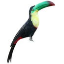 Artificial Black Toucan Bird Realistic Taxidermy Home Garden Decor 35cm