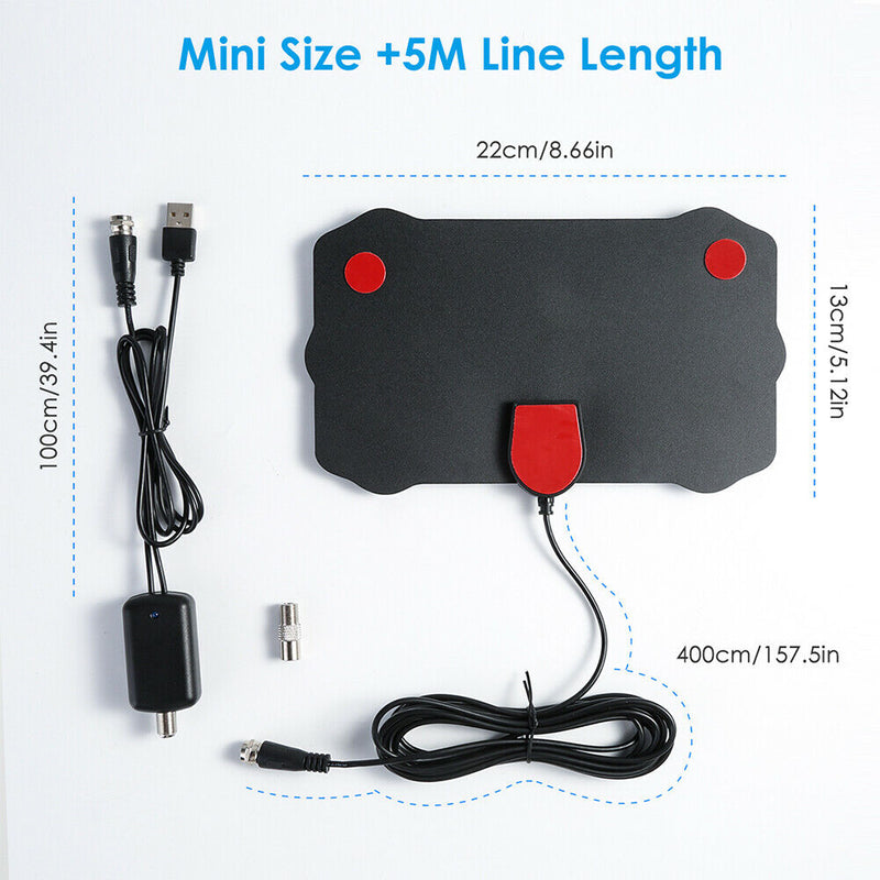 Amplifier 1080P Ultra Thin TV Antenna Home Free Channel Multi-directional HDTV