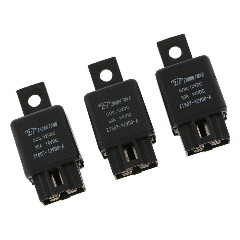 3PCS ZT607 4Pin 4P 12V 30A SPST Automotive Relay High Switching Capability