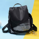 Multifunction Anti-theft Backpacks Women Shoulder Top-handle Bags (Black)