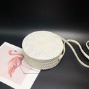 New White Round Rattan Bags For Women Boho Beach Crossbody Bag Straw Handma