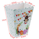 6pcs/lot Safari Animals Popcorn Box Candy Case for Kids Birthday Party Dec3c'