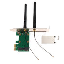 Mini PCIe to PCI-E Wireless Adapter WiFi LAN Card 802.11n/ g/ b with Antennas