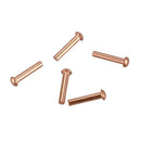 100 Pcs 5/64inch x 25/64inch Round Head Copper Solid Rivets Fasteners D3H7
