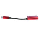 2X Type C to 3.5mm Jack Audio Adapter + USB-C Charging Cable Red