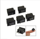10Ps SPST ON/OFF Switch Mini Black 2 Pin Rocker Switch DC 12V 16A Tool Kits