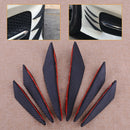 6pcs Carbon Fiber Bumper Fin Body Spoiler Protector Anti-rub Strip Guard Canards