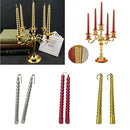 6pcs Taper Twisted Spiral Long Candles for Dinner Dining Table Wedding Decor