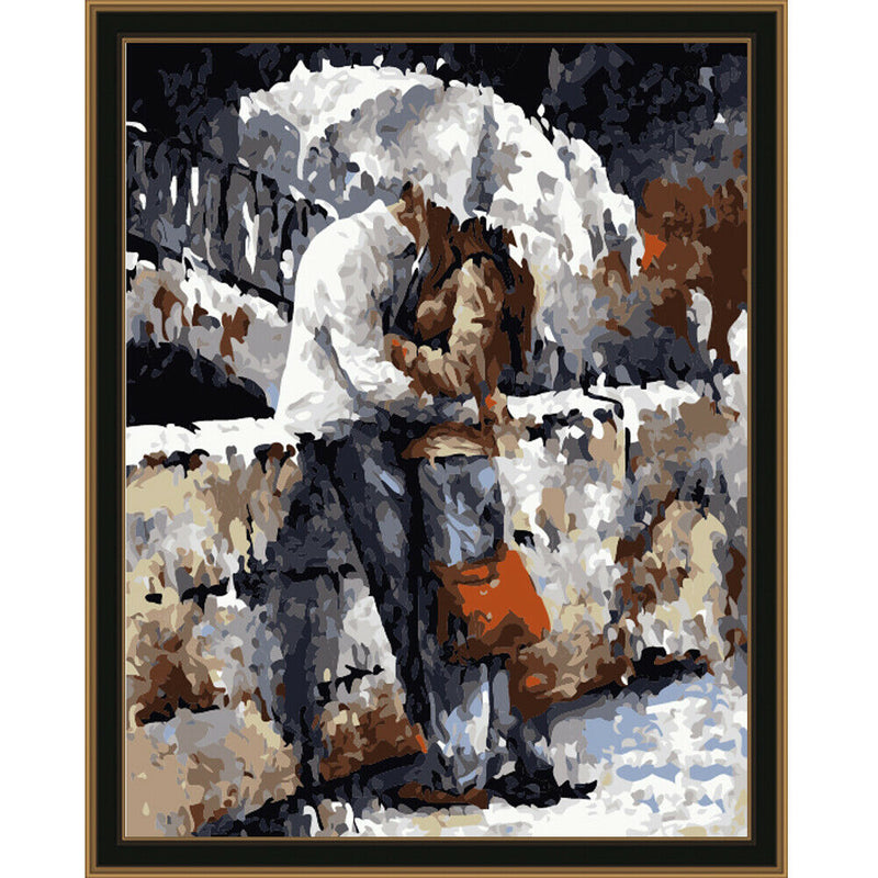 30x40cm Romantic Lovers DIY Paint By Numbers Oil Painting Kit Canvas