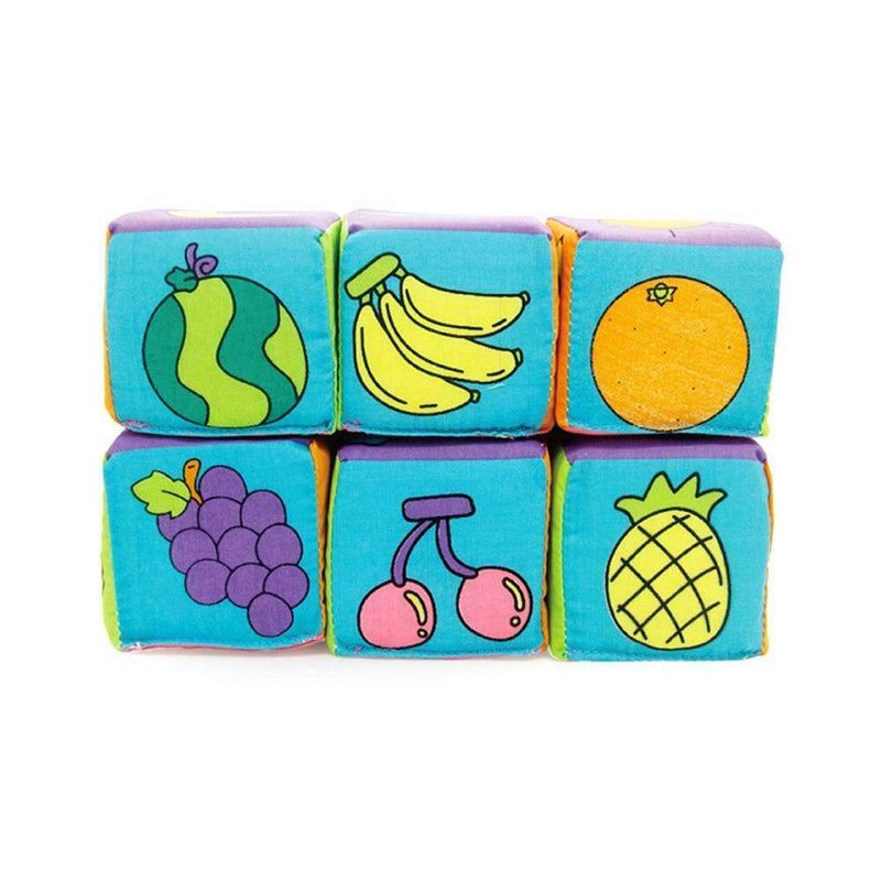 6pcs Multifunctional Baby Cloth Building Blocks Rattle Soft Cubes Toys Gifts Set