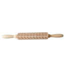 Christmas Snowflake Elk Wooden Rolling Pin Dough Engraved Roller for Baking