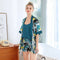 Women Satin Pajamas Faux Silk Silky Pajama Set Elegant Robe 3pcs Suspender  H8C7