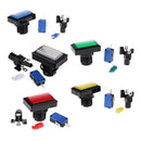 5Pcs Rectangle Arcade Game Machine Part & LED Light Illuminated Push Button