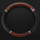 35710P Black Steering Wheel Cover with Woodgrain Design and Chrome Trim T3U5