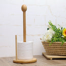 Freestanding Bamboo Vertical Roll Pole Paper Towel Holder Stand Newest Useful