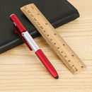 Multifunction Ballpoint Pen Folding LED Light Mobile Phone Stand Pen (Red A