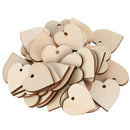 50pcs Hearts - Wooden Blank Craft Embellishment - Heart Decoration 30mm C6N1