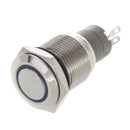 Angel Eye Blue Led 16mm 12V stainless Steel Round Momentary Push Button Swi