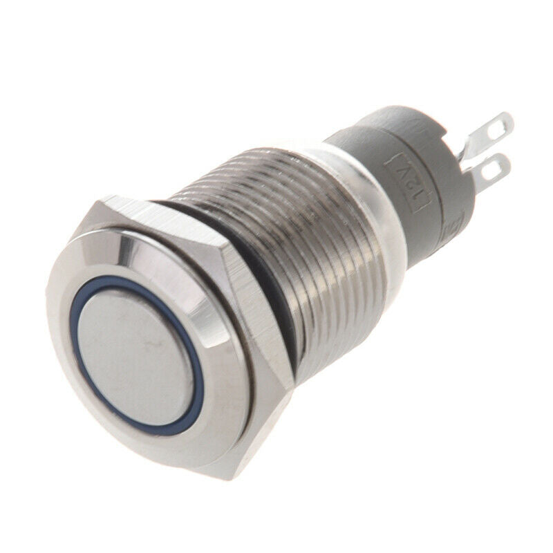 Angel Eye Blue Led 16mm 12V stainless Steel Round Momentary Push Button Swi