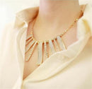 Fashion Jewelry Crystal Chain Statement Collar Bib Pendant Chunky Necklace