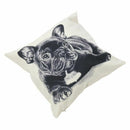 French Black Bulldog Animal Print Pillow Case Sofa Pillowcase Dark Grey O9Y2