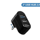 3 Ports USB Hub Extension 2x USB 2.0 1x USB 3.0 Multi USB Hub Splitter 180