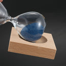 Blue wood + glass + iron powder sand iron flowering magnetic hourglass with