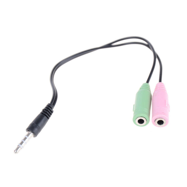 3.5mm#Stereo Headphone Microphone Audio Y Splitter Cable Adapter Plug Jack.CorES