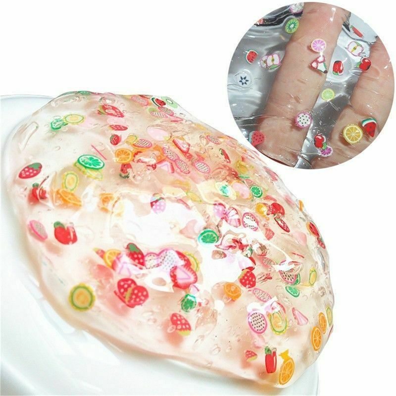 5X(New creative clear crystal fruit mud Non-stick jelly mud DIY box decomp Q8Q6)