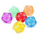 6 pieces D20 Polyhedral Game Dice Clear Dice for RPG Dungeons and Dragons Party