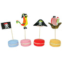 20pcs Cake Toppers Pirate Theme Fruit Picks Insert Card Halloween Party Dec BX