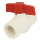 32mm x 32mm Slip Ends Two Way Ports PVC Ball Valve White Red D7P2