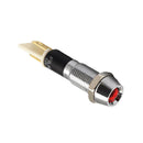 8mm 12V Red LED Metal Indicator Dash Light Lamp Wire Leads