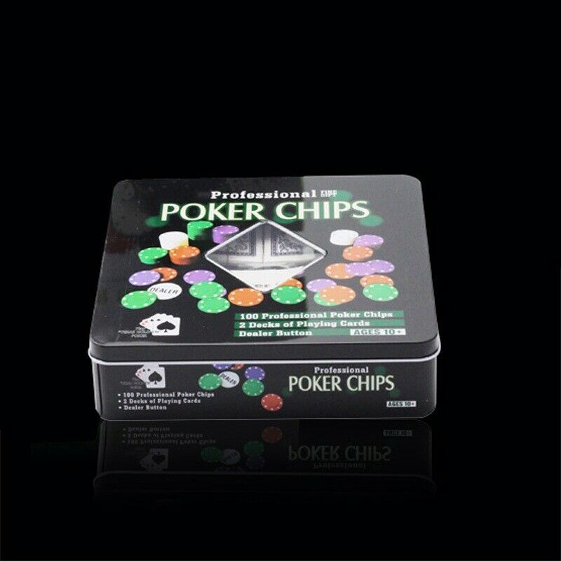 Chip Set Poker Chips 100 Chips Texas Holdem Poker Board Game Chips G2E1