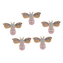 10pcs Alloy Craft Bees Flat Back Rhinestones DIY Scrapbooking Embellishment 25mm