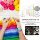 128pcs/set Portable Travel Sewing Box Knitting Needles Tool Quilting Thread