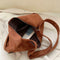 Solid Crossbody Handbag Women PU Leather Large Shoulder Bag (Light Brown)