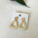 Geometric Rattan Earrings Woven Handmade Straw Earrings Wicker Braid Earrin