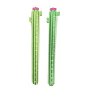 2 Pcs Cactus Love Wooden Straight Ruler Measure Study Drawing Student Stati