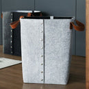 Felt Storage Basket with Open Buttons Dirty Clothes Laundry Basket Foldable