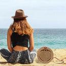 Women'S Hand-Woven Baodan Shoulder Bag Portable Grass Woven Bag Small Beach