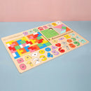 Wooden Digital Geometric Puzzle Tangram Board Kids Montessori Educational Toys