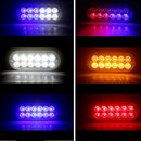 12-24V 36W Car SUV Hazard 12 LED Amber Strobe Flash Light Bar w/ Screws IPX4