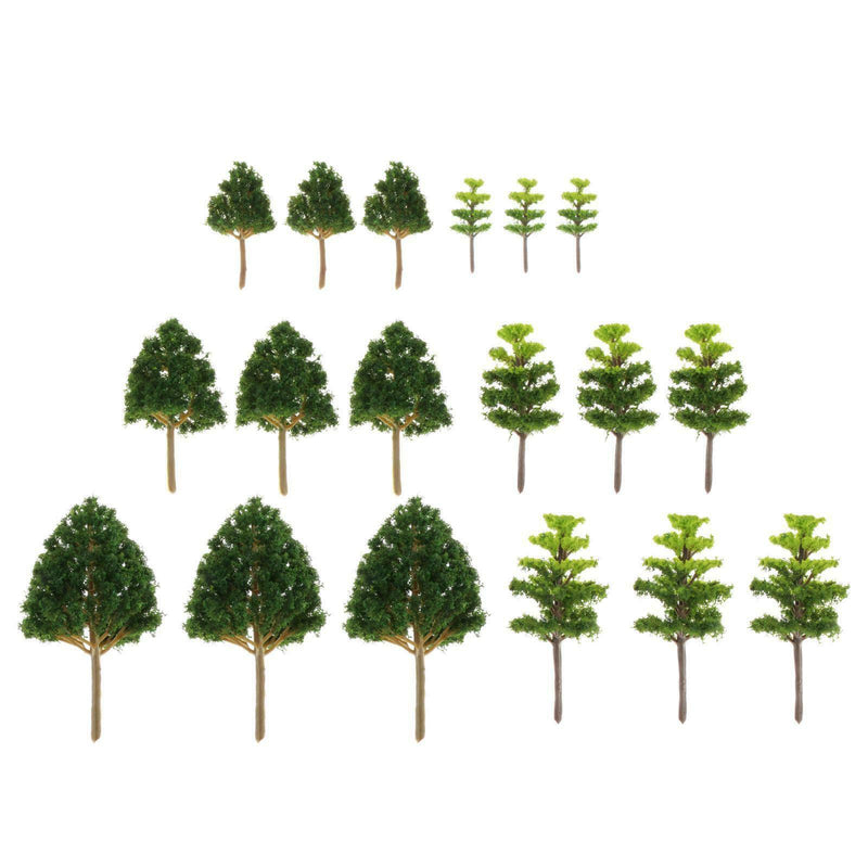 18pcs HO OO Scale Train Railroad Diorama Scenery Scene