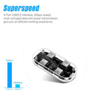 USB Hub Transparent USB3.0 Adapter 4 Port USB Combo TF SD Card Reader All i