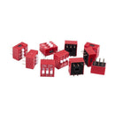 10 Pcs 2.54mm Pitch 3 Positions 6 Pin Red DIP Switch 3P V4W4