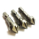 3Pcs 36mm Hex Countersink Bore Drill Bits Quick Change Chamfer for Wood Metal